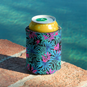 Add Your Name Colourful Florida Tropical Leaves Can Cooler