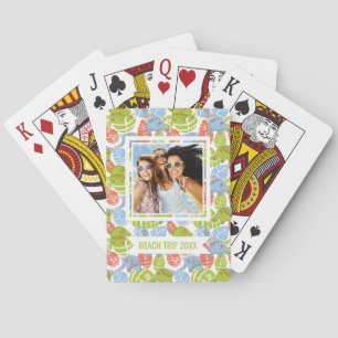 Add Your Name   Colourful Jungle Elephants Playing Cards