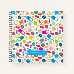 Add Your Name   Colourful Neon Drug Pattern Notebook
