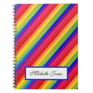 Add Your Name Colourful Rainbow Design Homeschool  Notebook