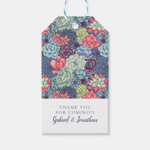 Add Your Name   Colourful Succulent Pattern Gift Tags
