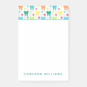 Add Your Name Colourful Teeth Pattern Post-it Notes
