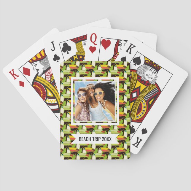 Add Your Name | Colourful Toucans Playing Cards (Back)
