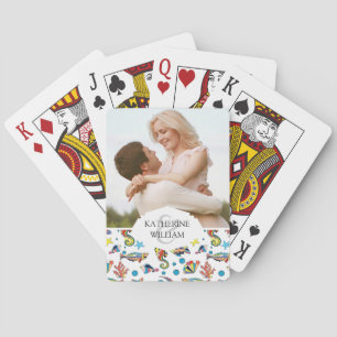Add Your Name   Colourful Underwater Sea Life Playing Cards