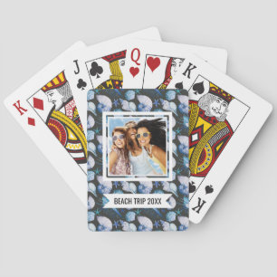 Add Your Name Corals With Shells Pattern Playing Cards