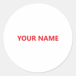 Add Your Name Custom Classic Round Sticker