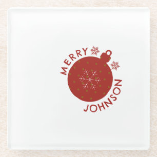Add Your Name Custom Text Holiday Coaster