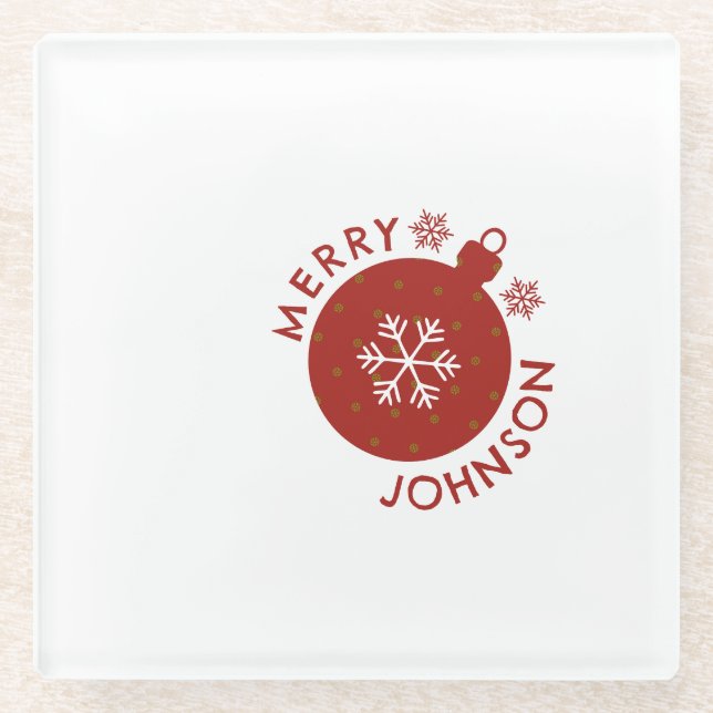 Add Your Name Custom Text Holiday Coaster (Front)