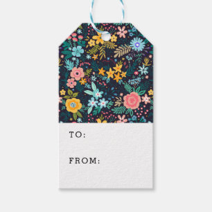 Add Your Name   Cute Colourful Floral Pattern Gift Tags