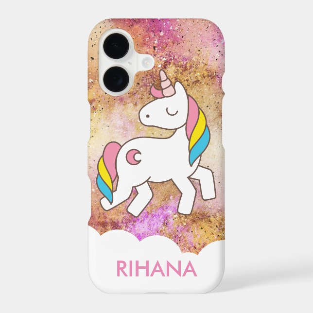 Add Your Name Cute Magical Unicorn Personalised (Back)