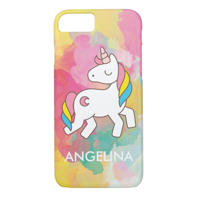Add Your Name Cute Magical Unicorn Personalised Case-Mate iPhone Case (Back)