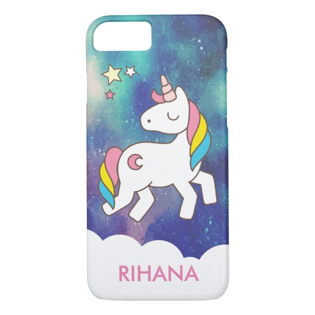 Add Your Name Cute Magical Unicorn Personalised Case-Mate iPhone Case (Back)