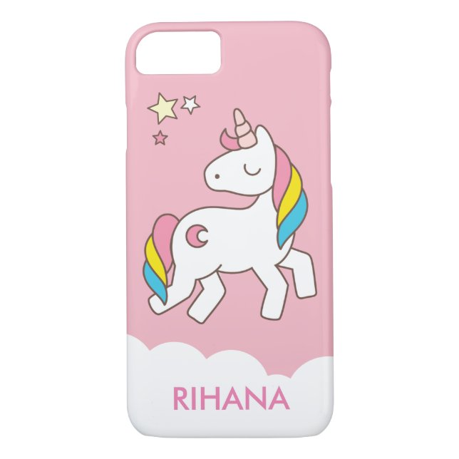 Add Your Name Cute Magical Unicorn Personalised Case-Mate iPhone Case (Back)