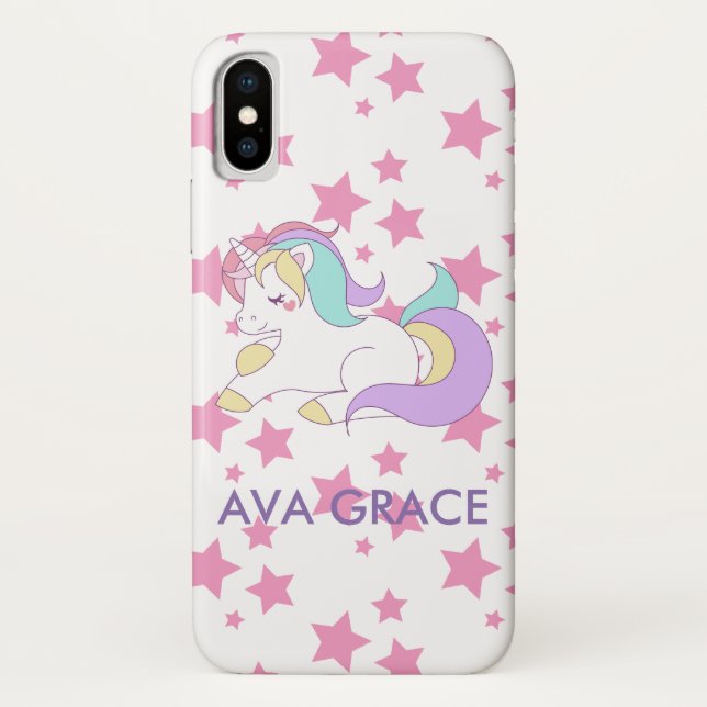Add Your Name Cute Magical Unicorn Personalised Case-Mate iPhone Case (Back)