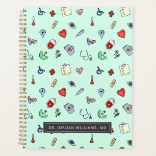 Add Your Name   Cute Medical Icon Pattern Planner