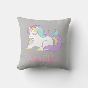Add Your Name Cute Unicorn Personalised Cushion