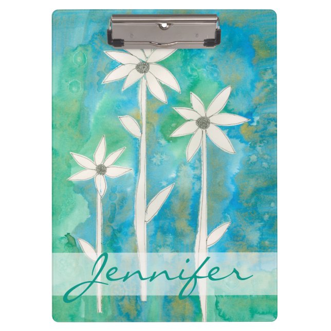 Add Your Name | Dainty Daisies I Clipboard (Front)