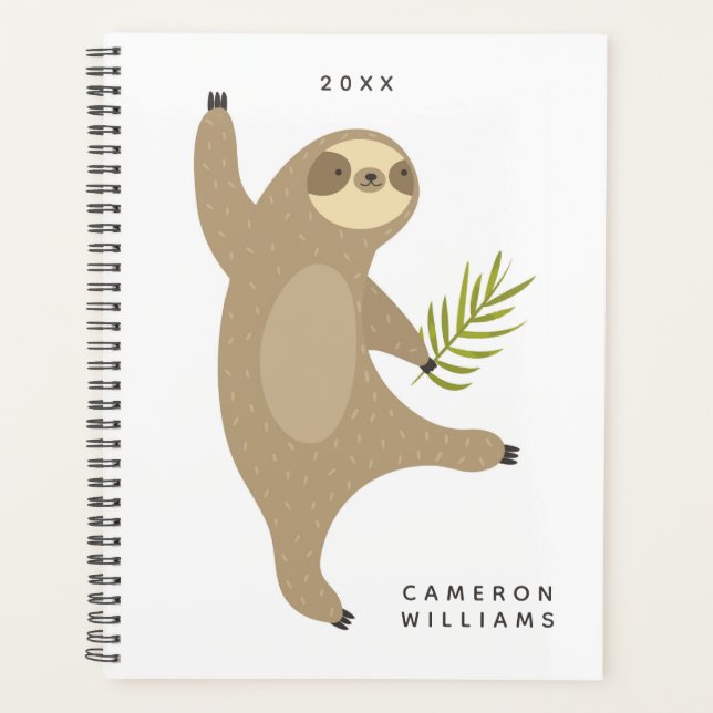 Add Your Name | Dancing Sloth | Why Not? Planner (Front)