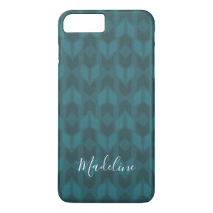 Add Your Name   Dark Teal Pattern iPhone 8 Plus/7 Plus Case