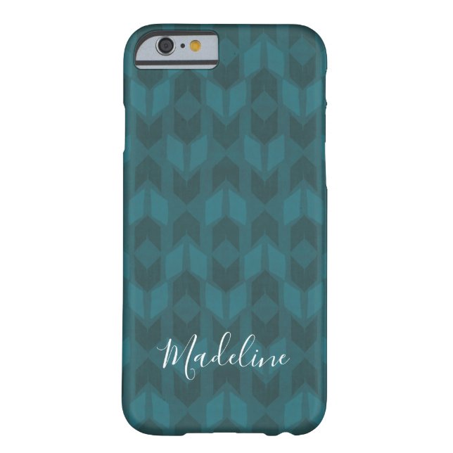 Add Your Name | Dark Teal Pattern Case-Mate iPhone Case (Back)
