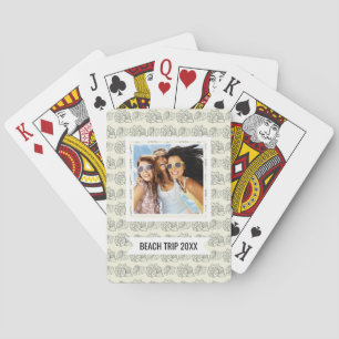 Add Your Name Decorative Shells Pattern Playing Cards
