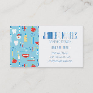 Add Your Name   Dental Blue Pattern Business Card
