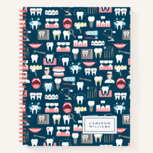 Add Your Name   Dental Clinic Office Pattern Notebook