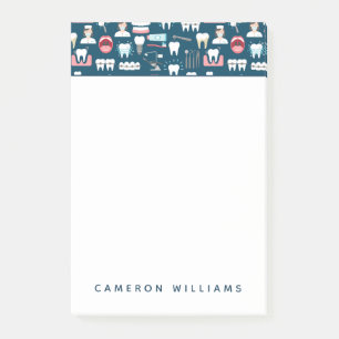 Add Your Name   Dental Clinic Office Pattern Post-it Notes