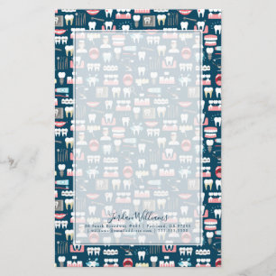 Add Your Name   Dental Clinic Office Pattern Stationery