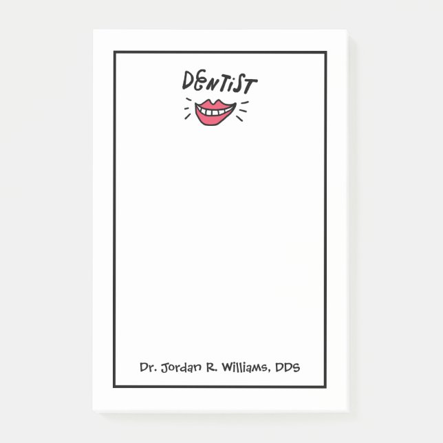 Add Your Name | Dentist Smile Post-it Notes (Front)