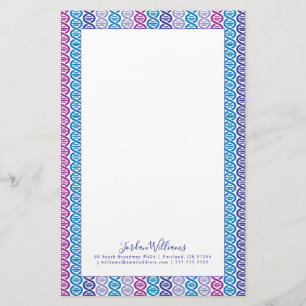 Add Your Name   DNA Pattern Stationery