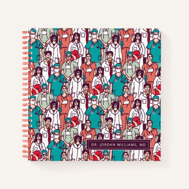 Add Your Name | Doctor & Surgeon Pattern Notebook (Front)