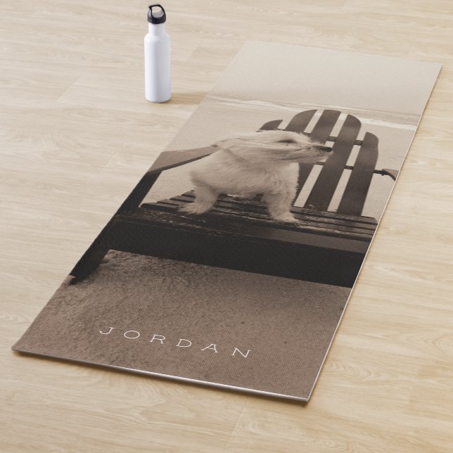 Add Your Name | Dog Enjoying the Beach Yoga Mat (In Situ)