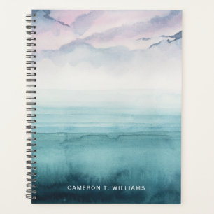 Add Your Name Dusk on the Bay - Watercolor Planner