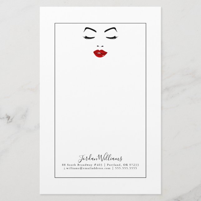 Add Your Name | Elegant Face Stationery (Front)