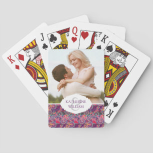 Add Your Name Ethnic Style Animal Pattern Playing Cards