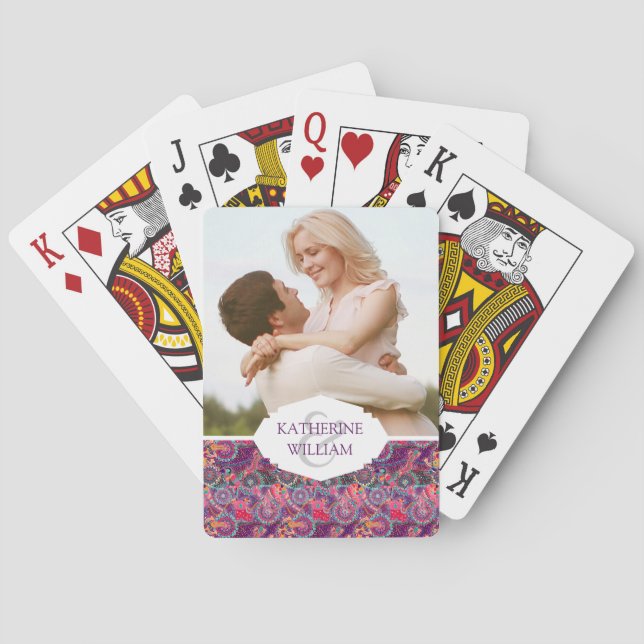 Add Your Name | Ethnic Style Animal Pattern Playing Cards (Back)