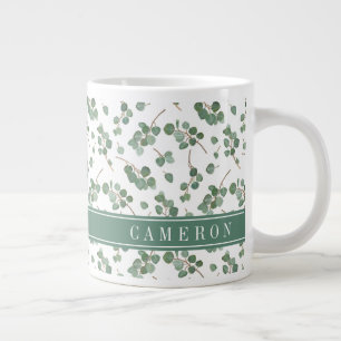 Add Your Name   Eucalyptus Silver Dollar Tree Large Coffee Mug