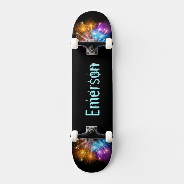 Add Your Name Firework Skateboard (Front)