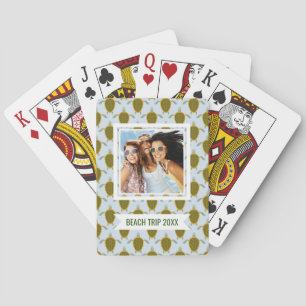 Add Your Name Flock Of Sea Turtles Pattern Playing Cards