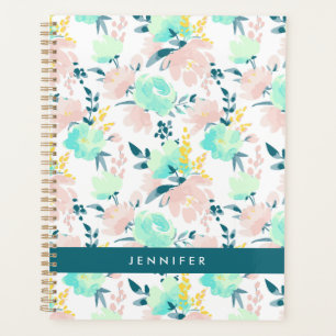 Add Your Name Floral Watercolor Pattern Planner