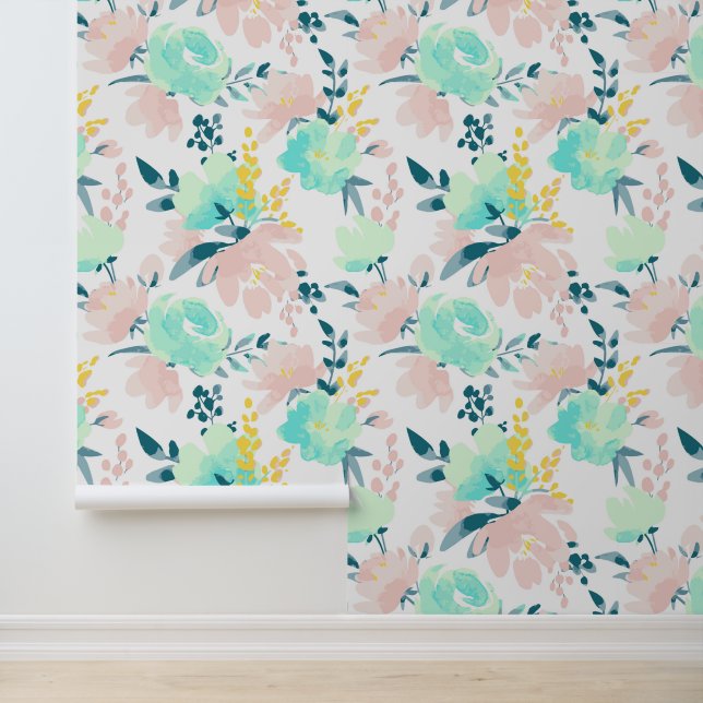 Add Your Name | Floral Watercolor Pattern Wallpaper (Application)