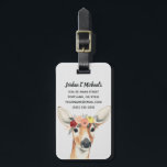 Add Your Name | Flower Crown Forester Deer Luggage Tag<br><div class="desc">This watercolor print features a soft portrait of a deer adorned with a flower crown | By Grace Popp. Image ID: 119767GG</div>