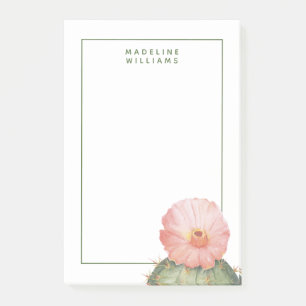 Add Your Name   Flowering Cactus Post-it Notes