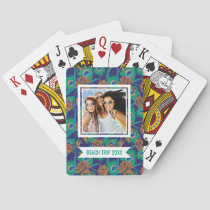 Add Your Name Flowers And Feathers Playing Cards
