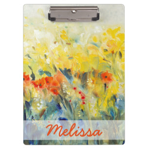 Add Your Name   Flowers Sway II Clipboard