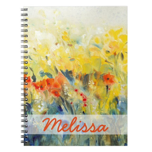 Add Your Name | Flowers Sway II Notebook (Front)