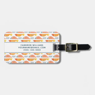 Add Your Name   Folk Art Swimming Fish Pattern Luggage Tag