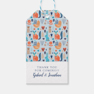 Add Your Name   Folk Art Woodland Animal Pattern Gift Tags