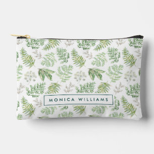Add Your Name   Forest Greenery Pattern Accessory Pouch